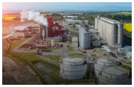 Aerial photo of an ethanol plant